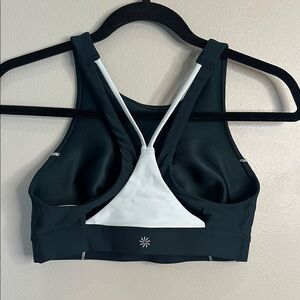Athleta Green and White Racerback Sports Bra